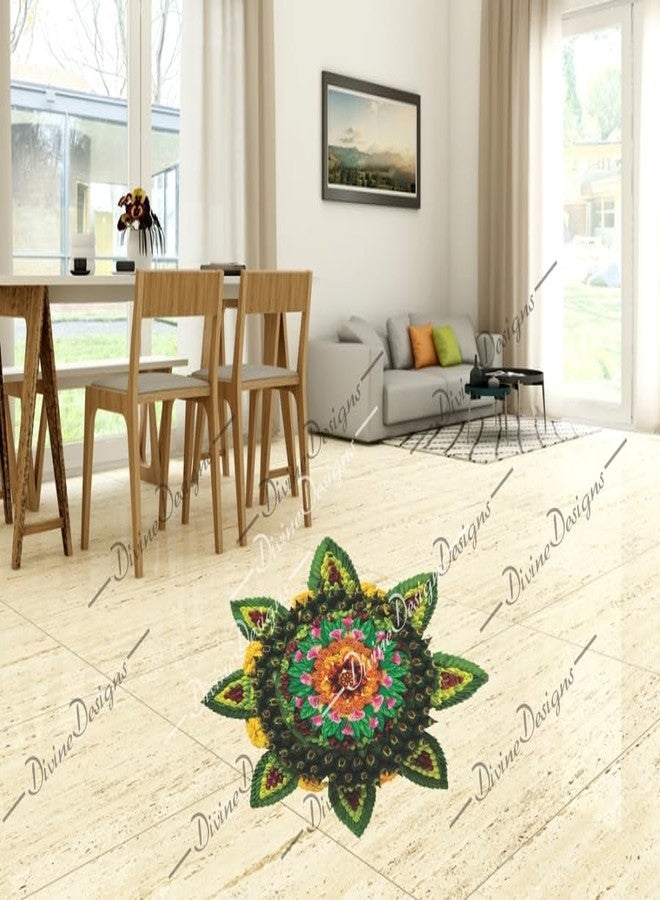 DivineDesigns ملصق رانجولي أخضر مستوحى من الطبيعة من تصميمات ديفاين ديزاينز، ذاتي اللصق للمنزل - Image 3